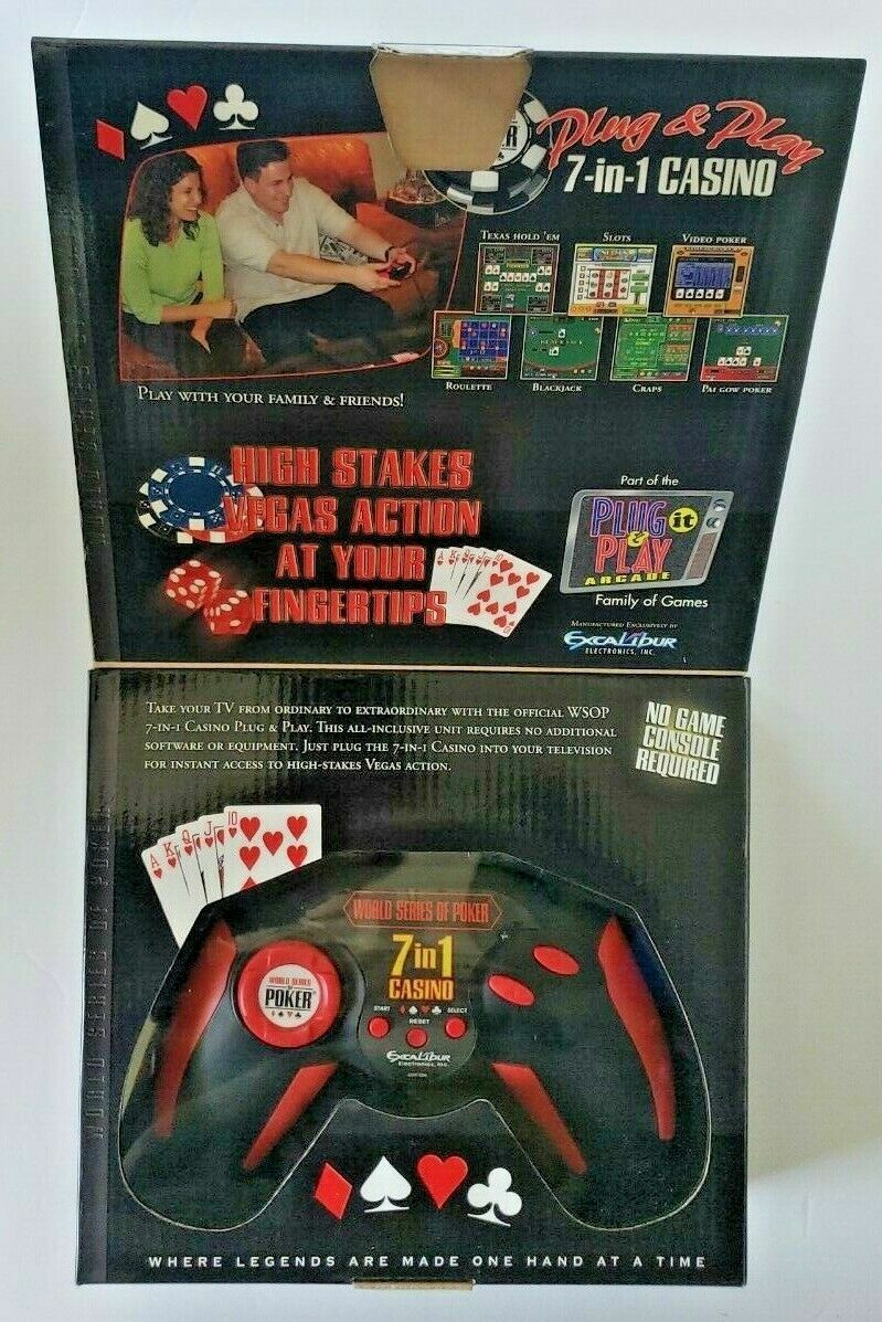 World Series of Poker Plug and Play 7-in-1 Casino by Excalibur New  Package SH5