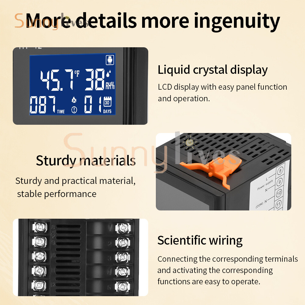 HT-12 LCD Temperature Humidity Controller Smart Incubator Temperature Controller