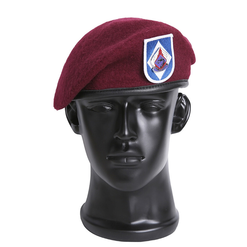 US 18th airborne Burgundy beret army fan male wool soldier cap training cap