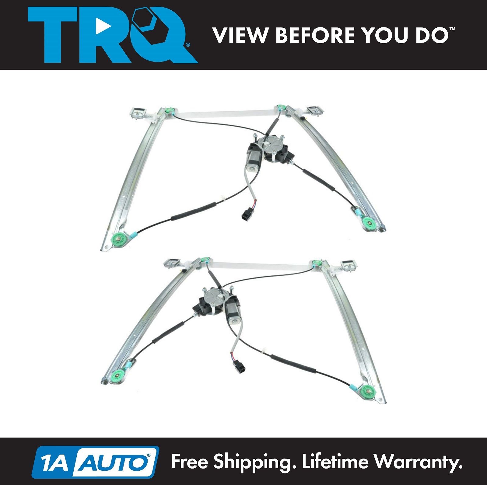 TRQ Window Power Regulators w/ Motor Front Pair Left & Right for 04-07 Caravan