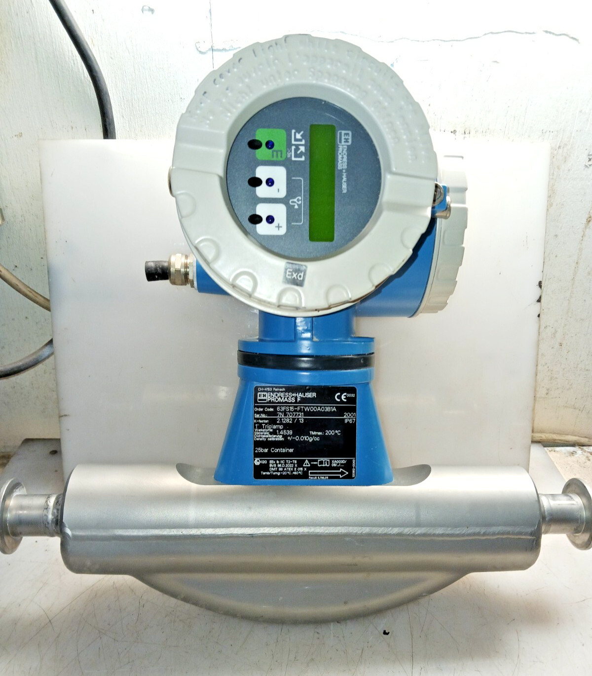 Endress+Hauser 63F Promass F Flow Meter 1" Triclamp  63FS15-FTW00A03B1A