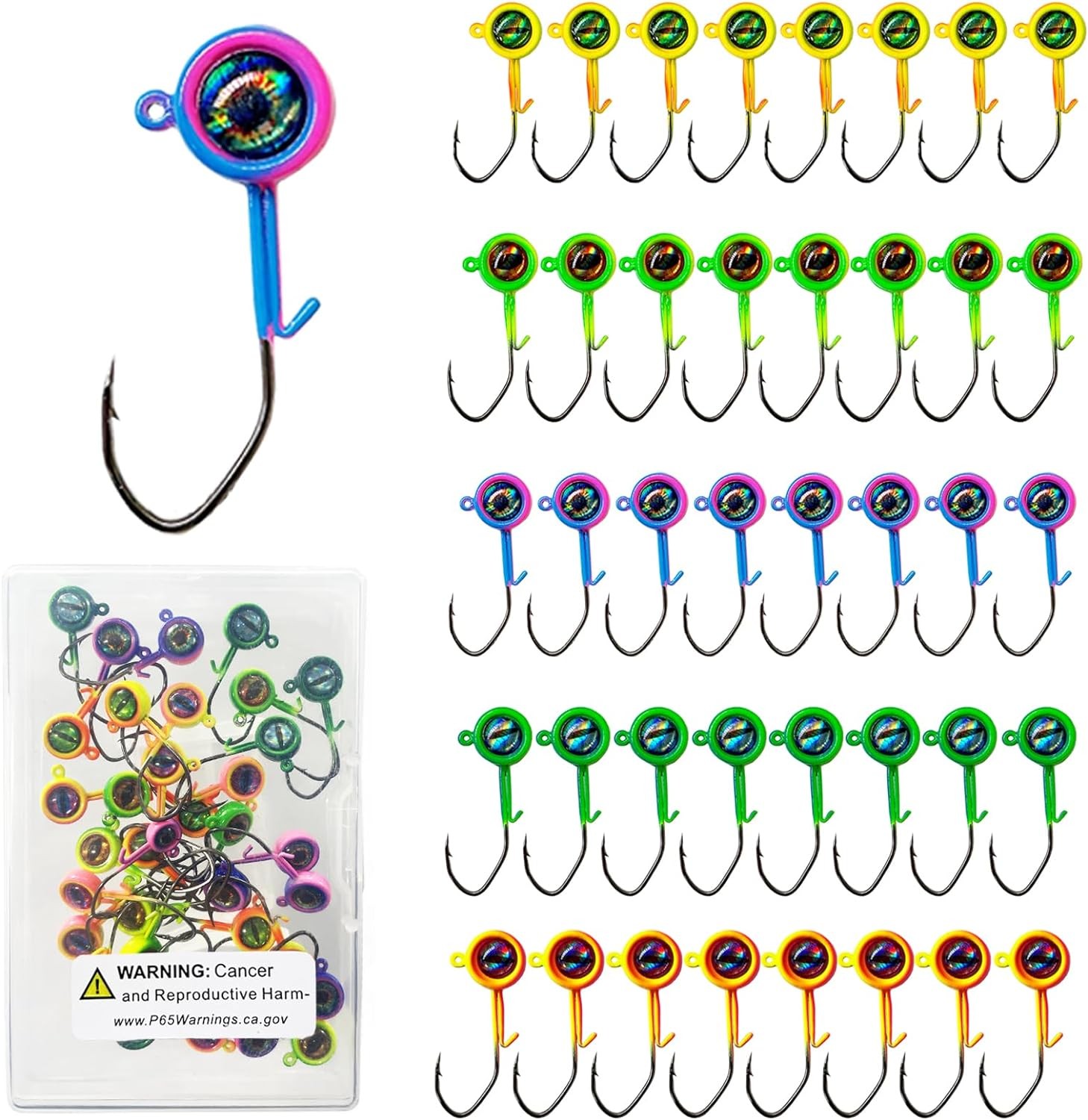 Crappie Jig Heads, 40packs Fishing Heads Hooks Swimbait 1/32oz-40packs