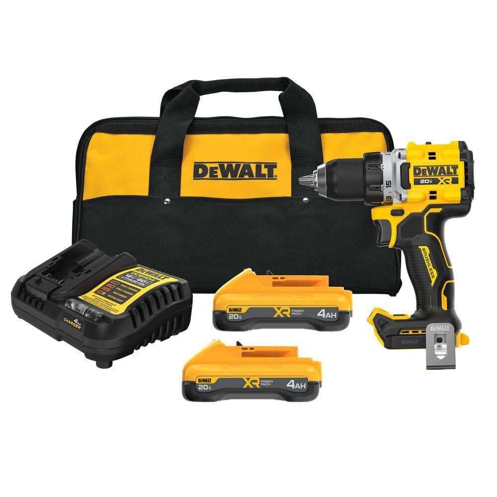 DEWALT 20V XR Cordless Brushless 1/2 in. Drill/Driver Kit w/ (2) Batteries