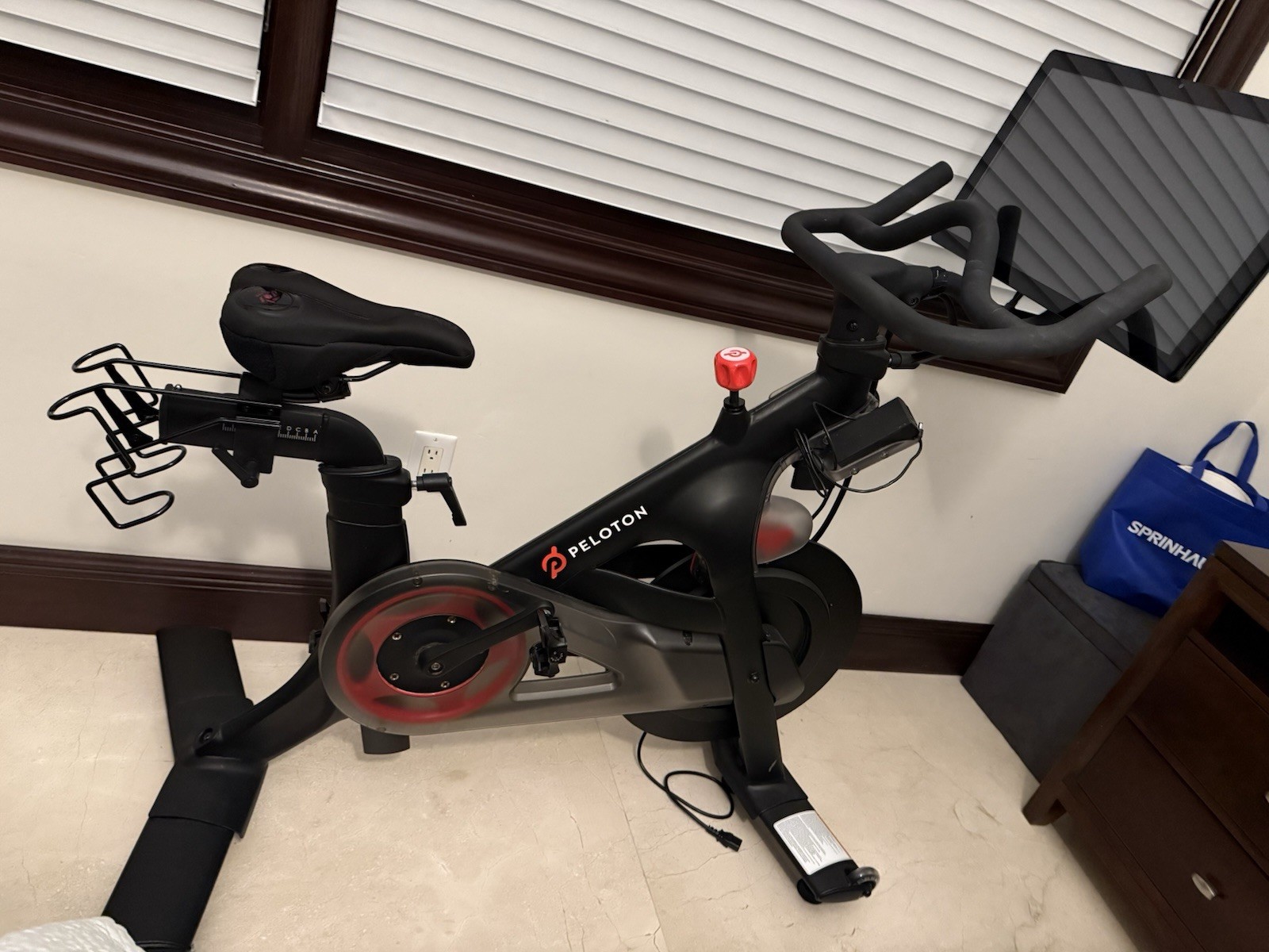 Peloton Exercise Bike Black Touchscreen Display Magnetic Resistance