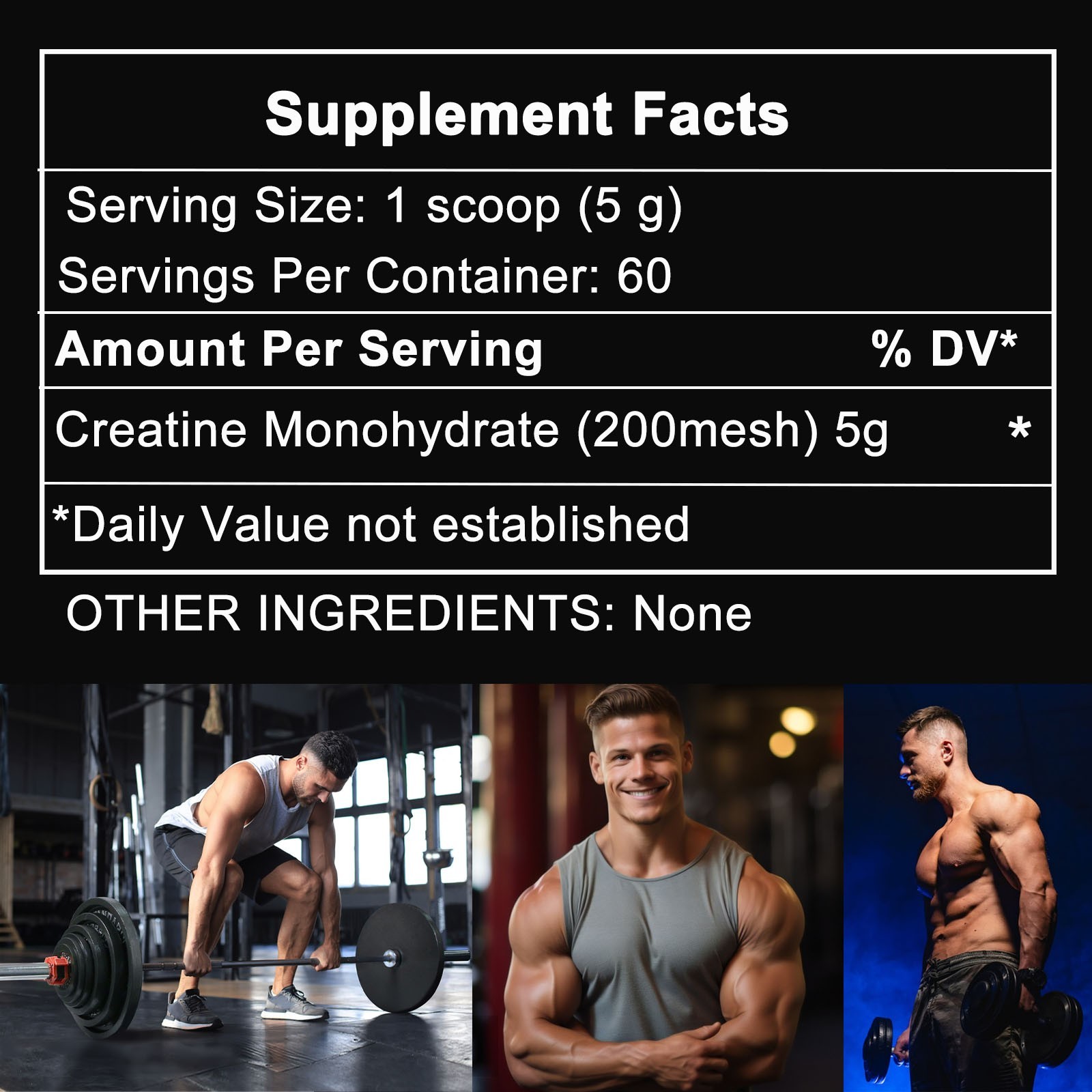 Fmlave Creatine Monohydrate 5g Micronized Creatine 10.58oz - 60 Serving Non-GMO