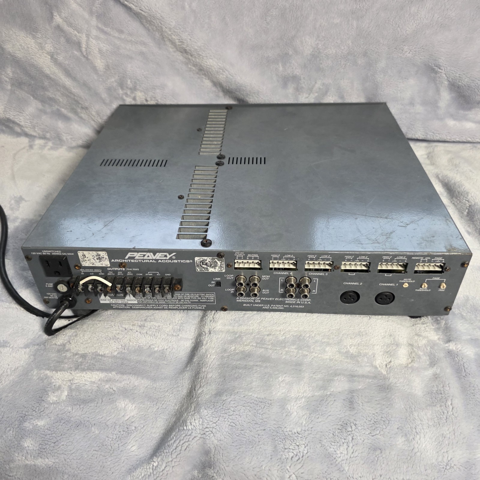Peavey Architectural Acoustics UMA 75T II PA Mixer Amplifier Untested