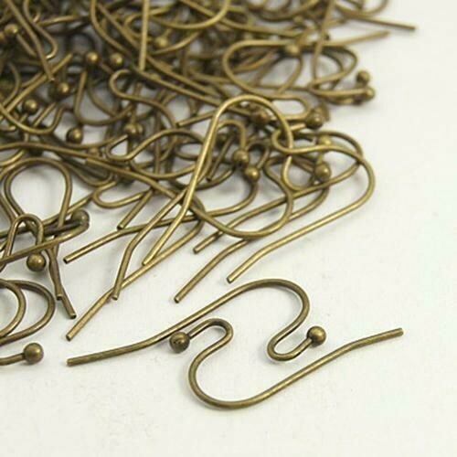 Bali Style Open Loop Antiqued Brass Earring Hooks Earwires Findings 10 pcs