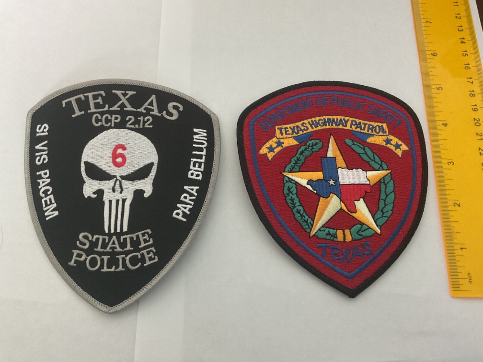 Texas Highway Patrol full size collectible patches 2 pieces