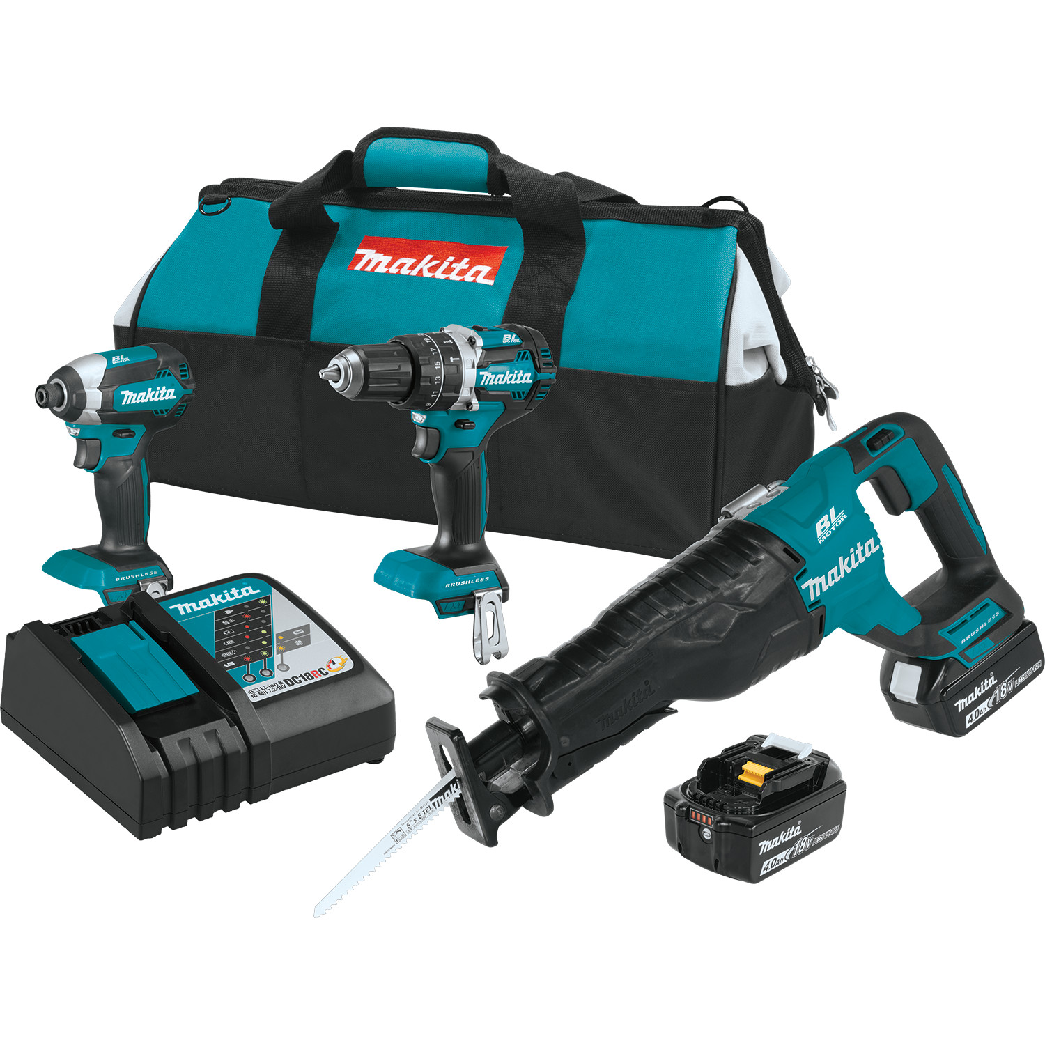 Makita XT328M 18V 3 Tool Cordless Combo Kit- Blue