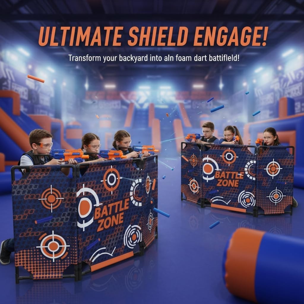 2-Pack Tactical Bunker Obstacles - Foldable Battlefield Cover for Laser Tag Fun