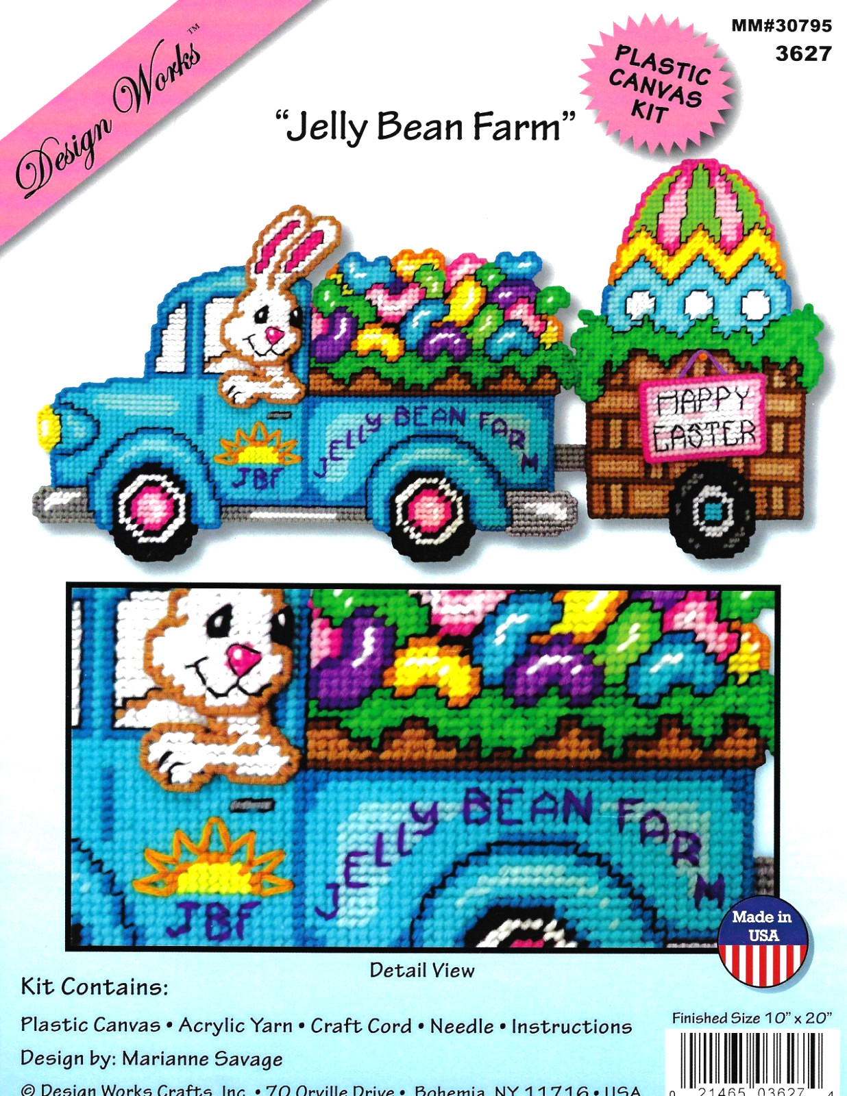 JELLY BEAN FARM  WALL HANGING 7ct  plastic canvas PATTERN  (#TF0360)