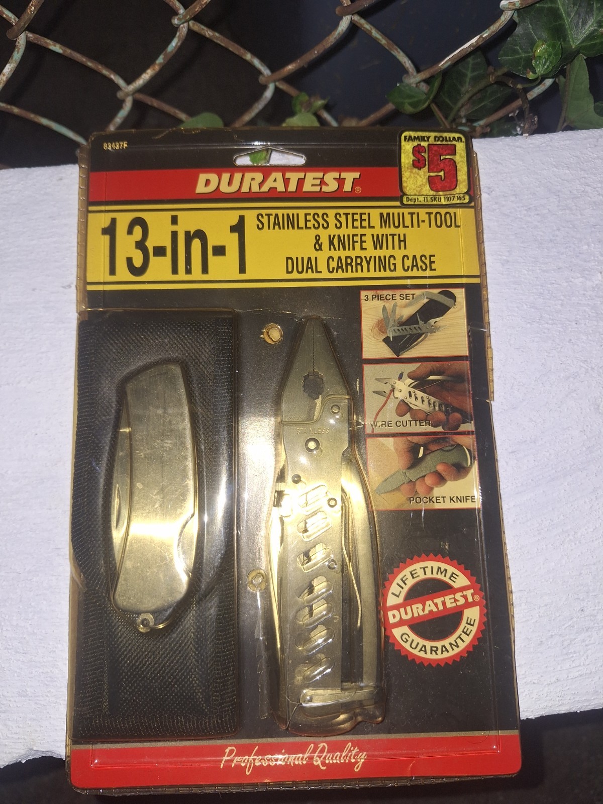 DURATEST 13-IN-1 STAINLESS STEEL MULTI TOOL AND KNIFE WITH CARRYING CASE SEALED