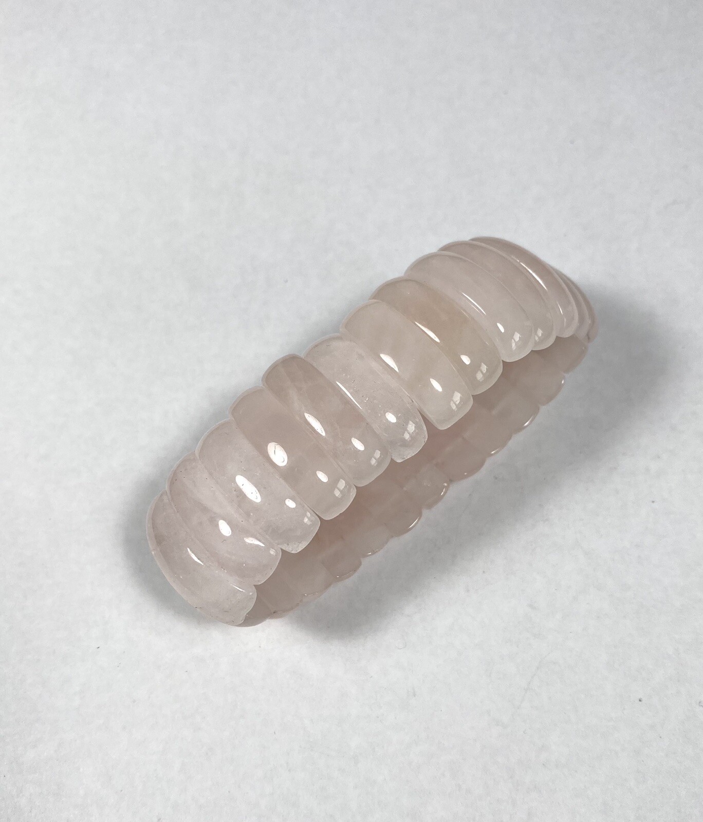 Rose Quartz Bracelet Stretch Stones Artisan 6.5” 64.54g Boho