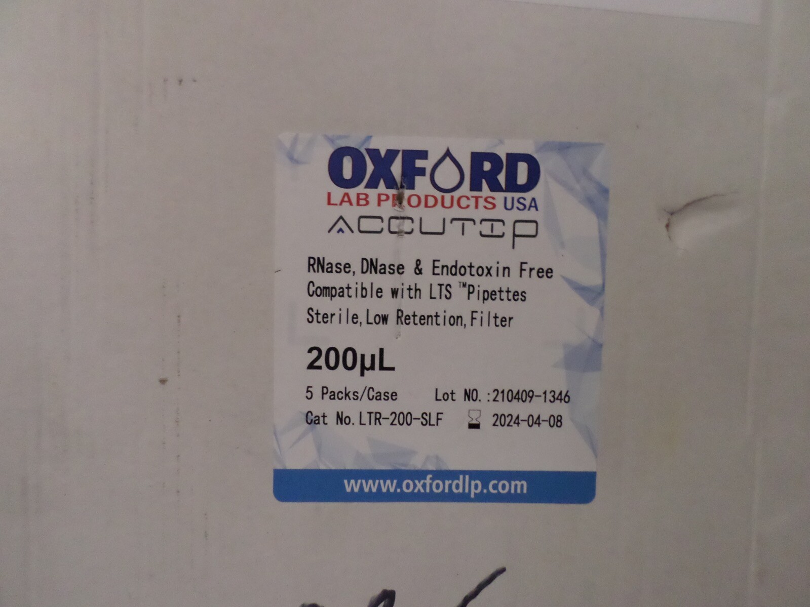 OXFORD LAB 200µL LTS Compatible Sterile Pipette Filter Tip LTR-200-SLF (4800/Cs)