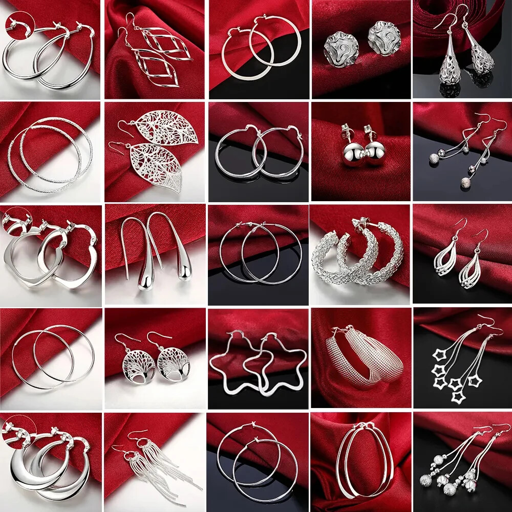 CHSHINE 925 Sterling Silver Earrings Simple Round Circle Hoop Earrings Jewelry