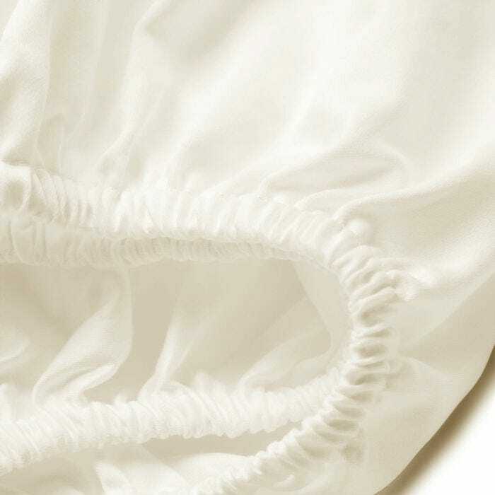 RILEY HOME Sateen Fitted Sheet Ivory Size Twin