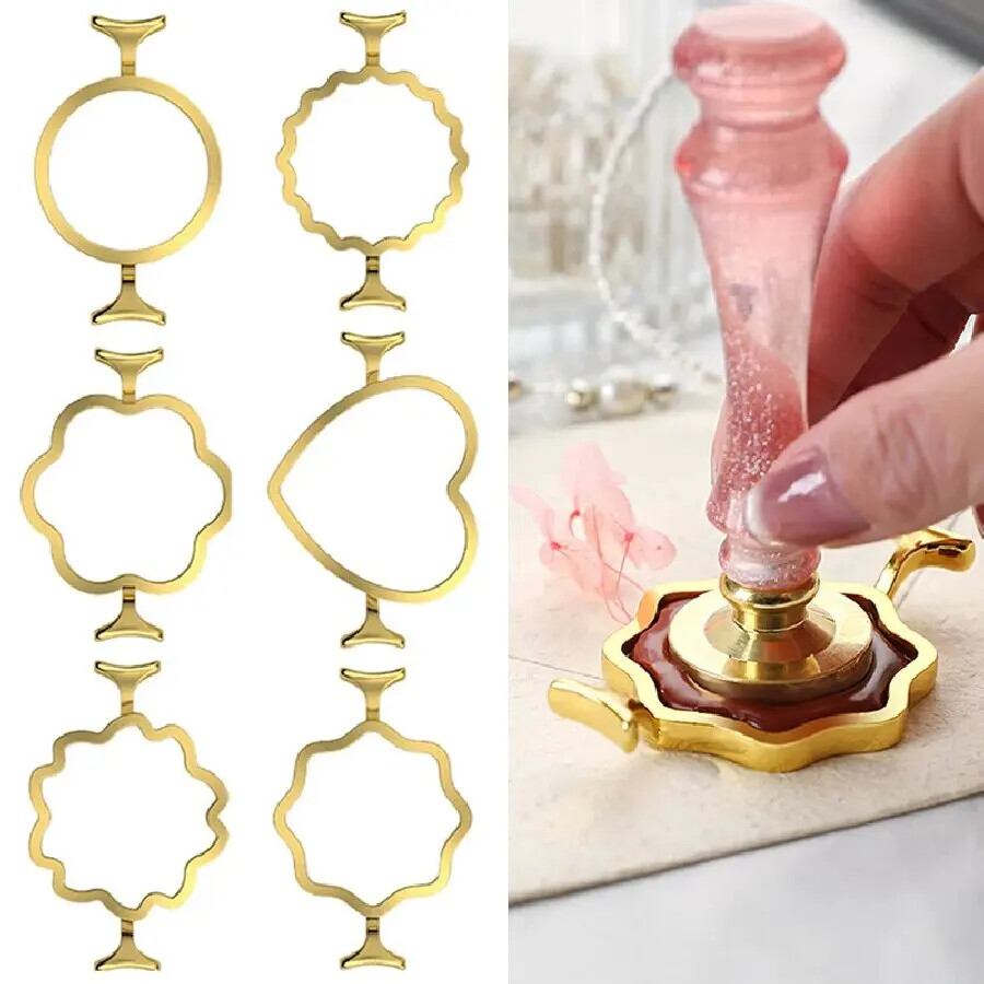 Wax Seal Stamp Round Mold Flower Heart Shape for Cards Craft DIY 1pc