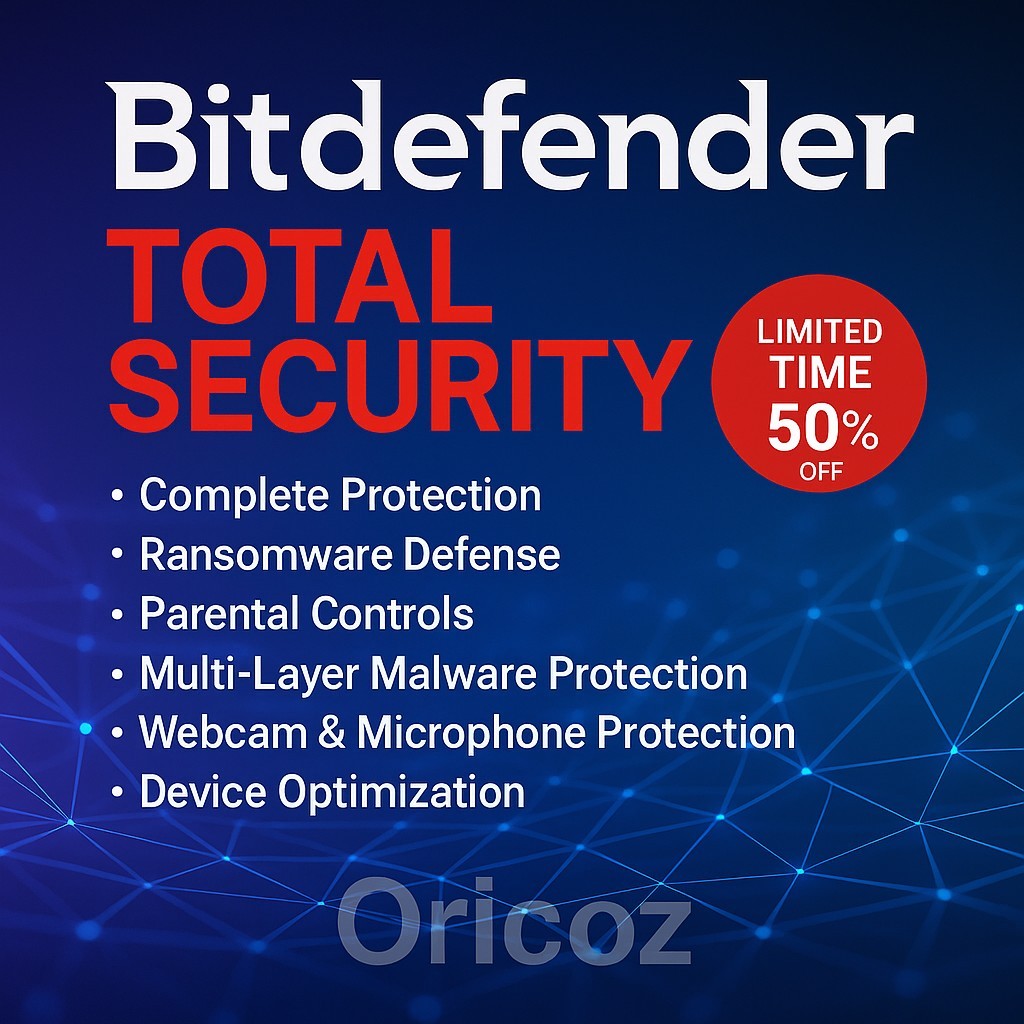 Bitdefender Total Security  2 Years 5 Devices  For Windows, MAC, Android Devices