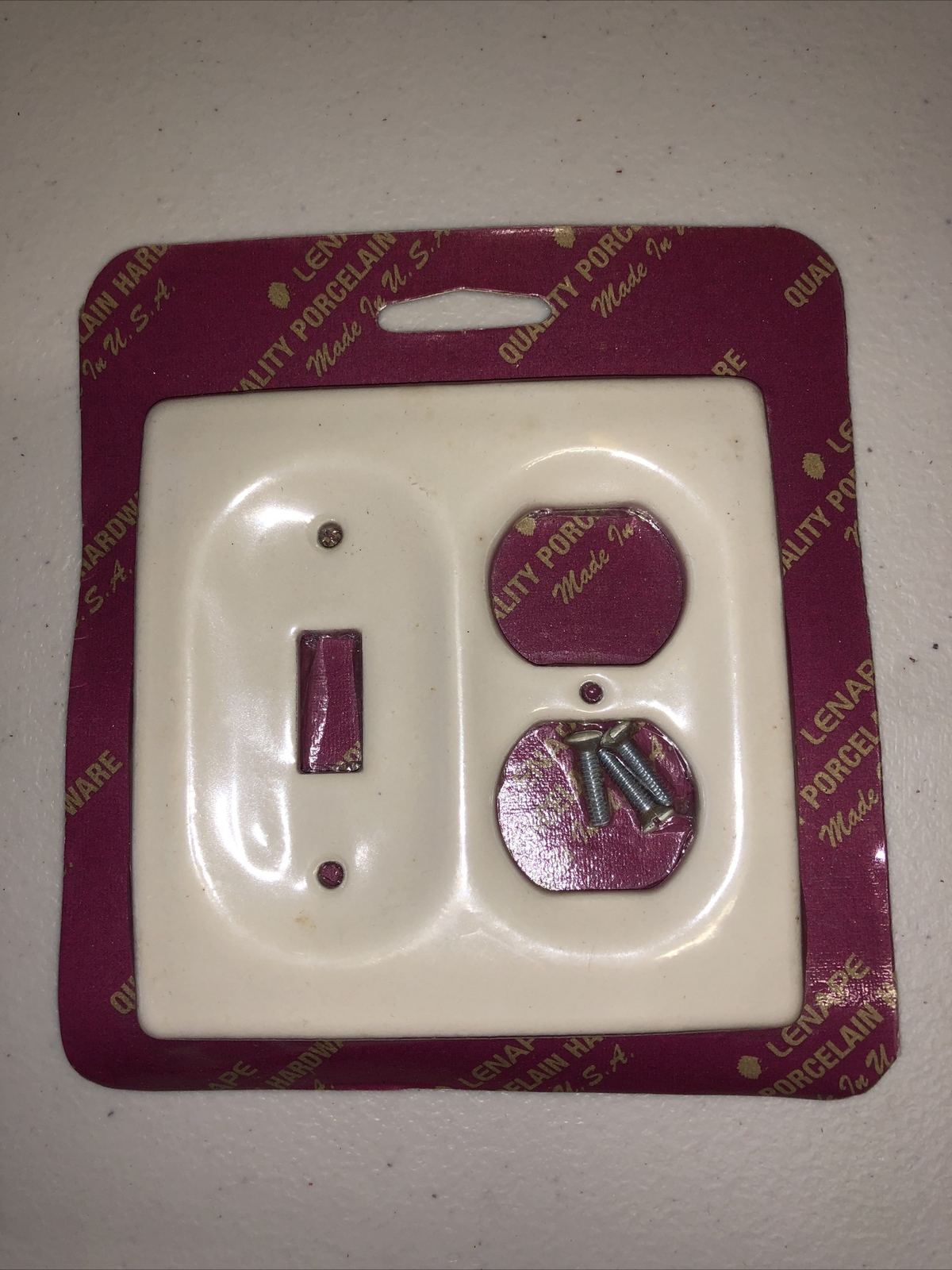 Lenape Porceain Combo Duplex Single Switch Plate Bone Brand New