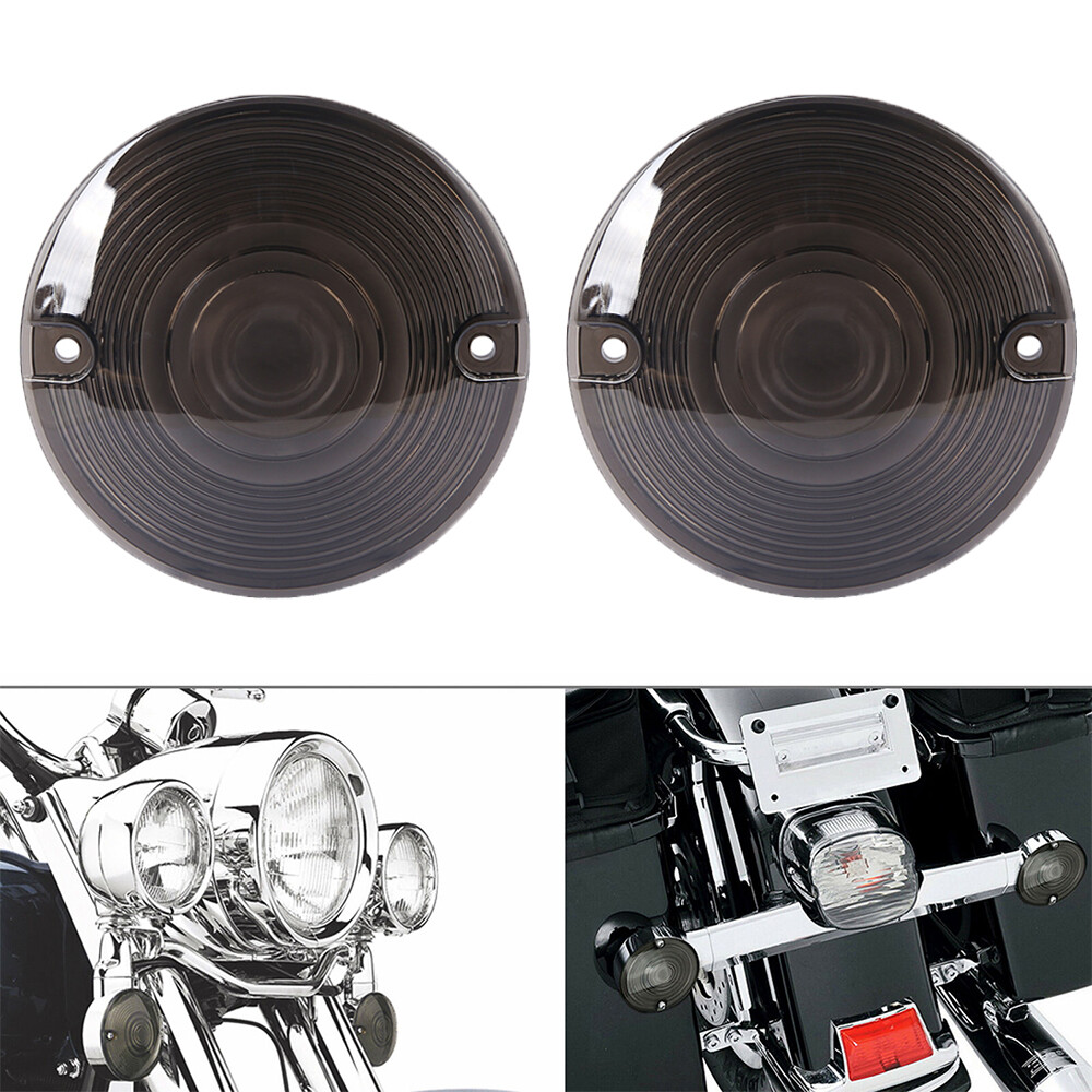 Smoked Turn Signal Light Cover Lens for Harley Electra Road King Touring Classic