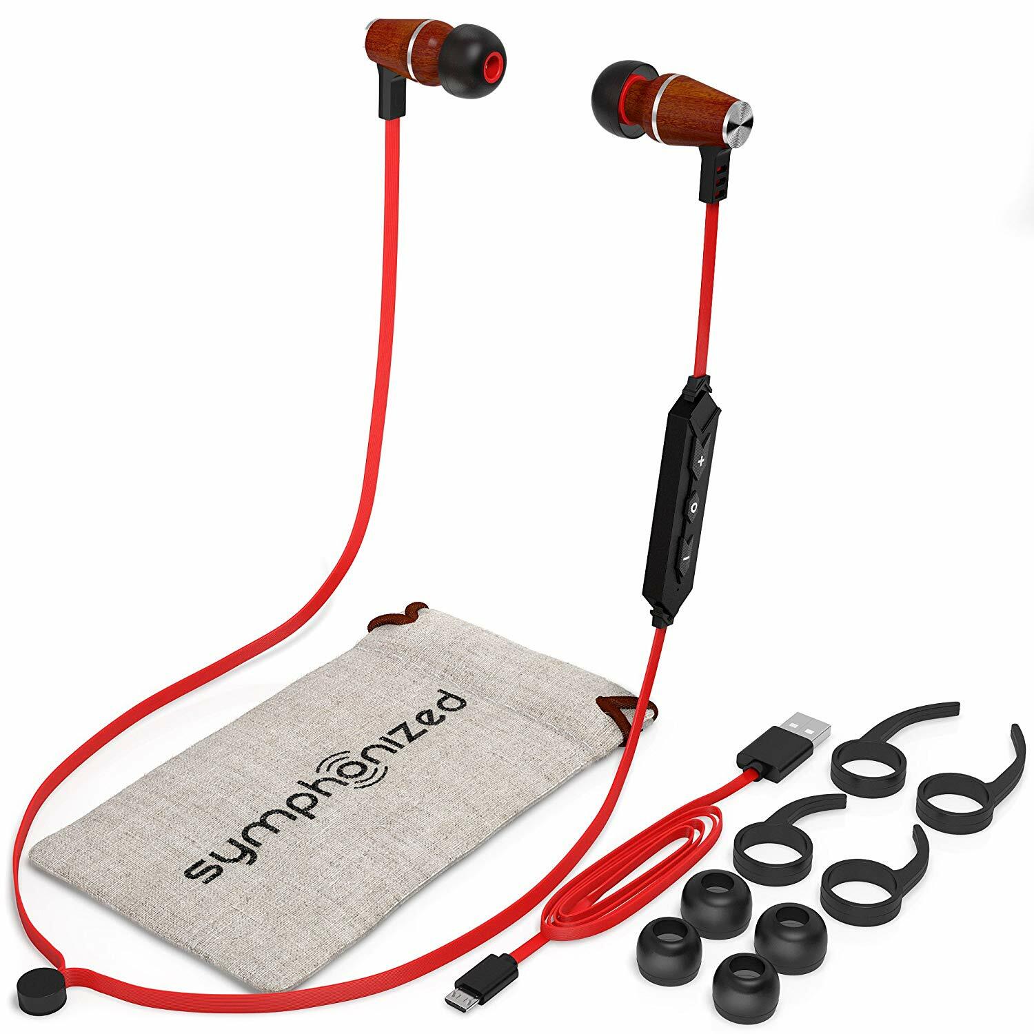 Symphonized XTC Wireless Earbuds, Bluetooth Stereo in Ear Headphones - Red