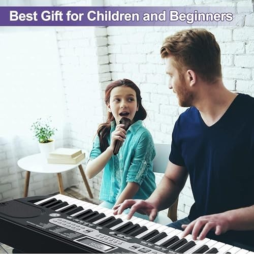 Portable Electronic Keyboard 61 Key Touch Sensitive Lightweight Compact With
