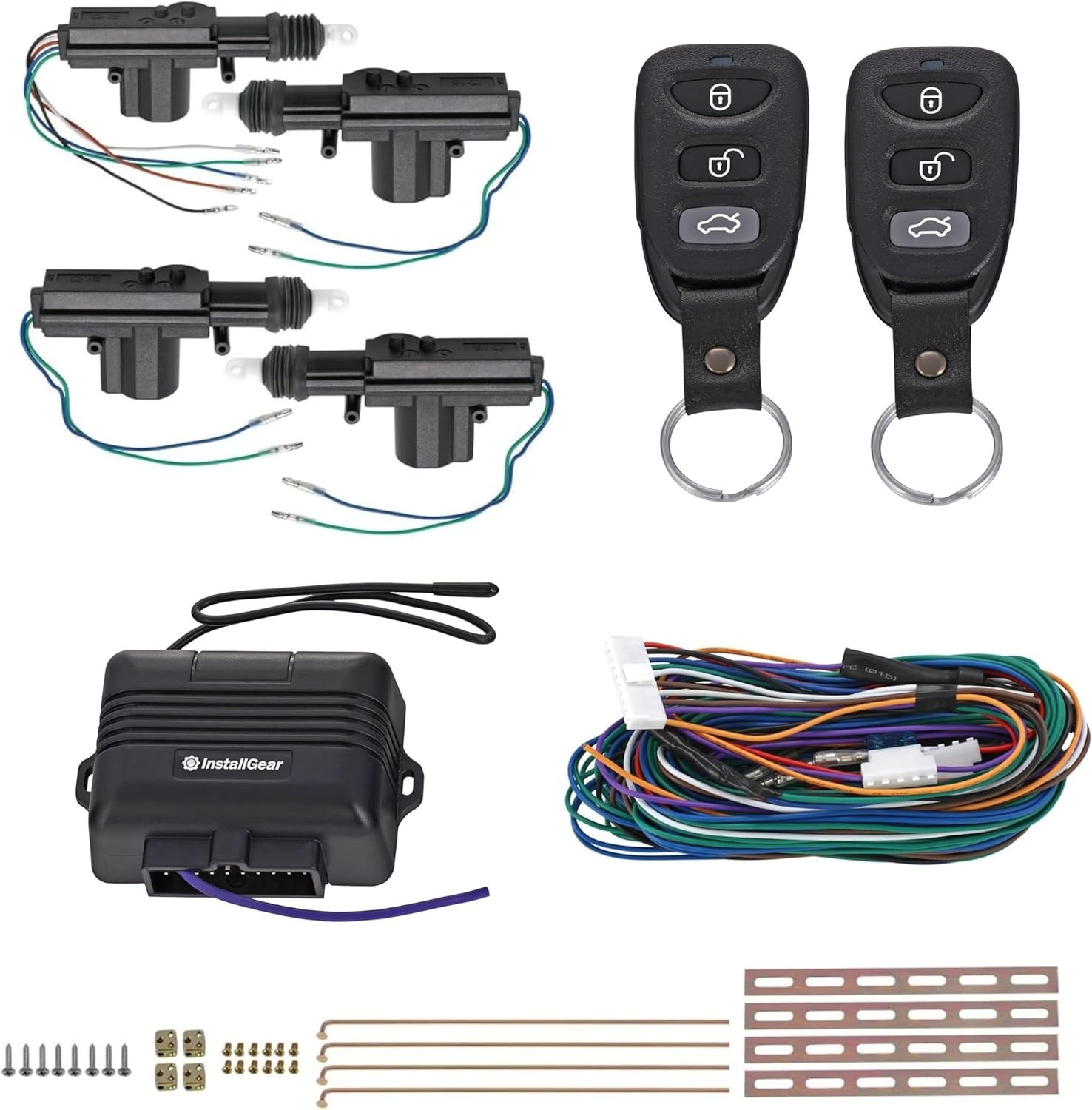 2-Button Remote Keyless Entry System with Visual Lock Confirmation & Actuators