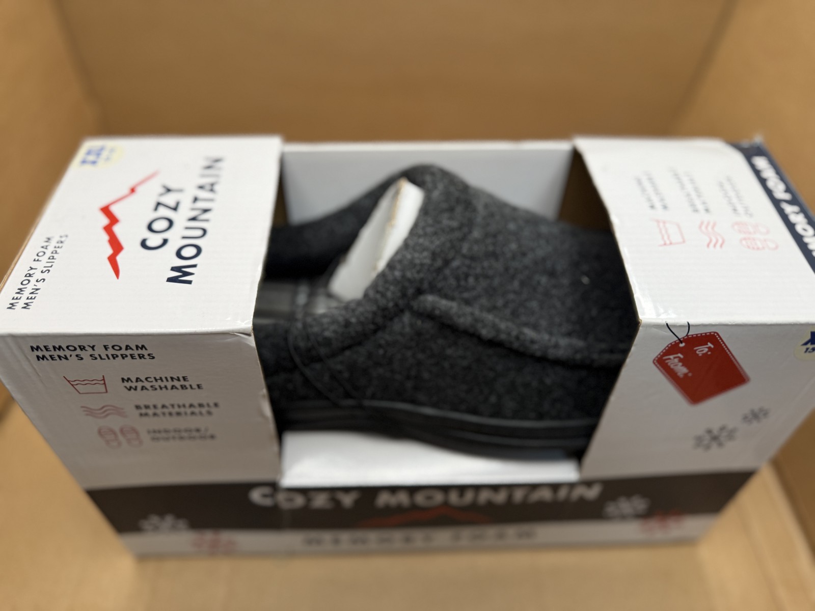Cozy Mountain Memory Foam Mens Slippers