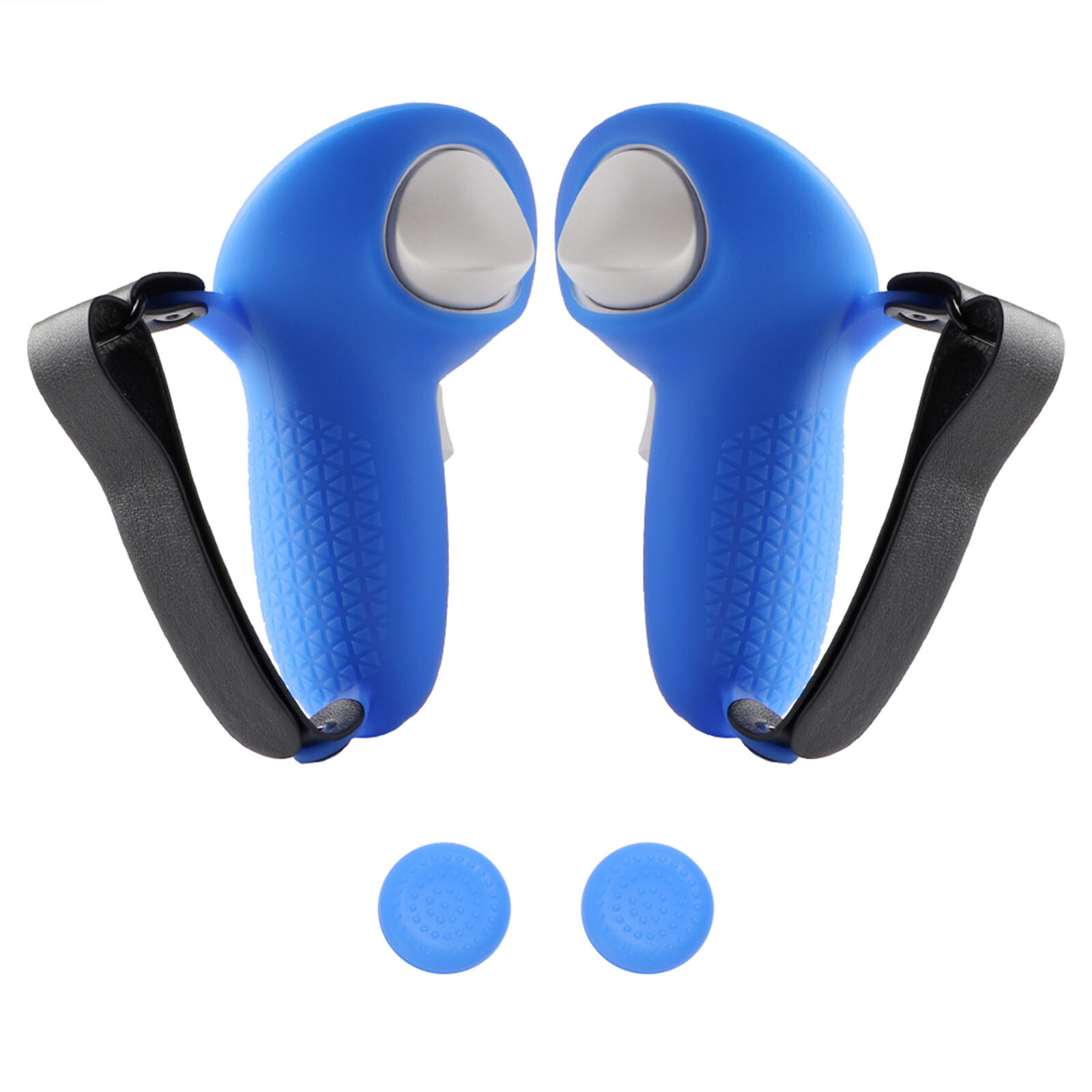 For Quest 3 VR Silicone Handle Grip Cover Controller Case Sleeve Hand Strap Set
