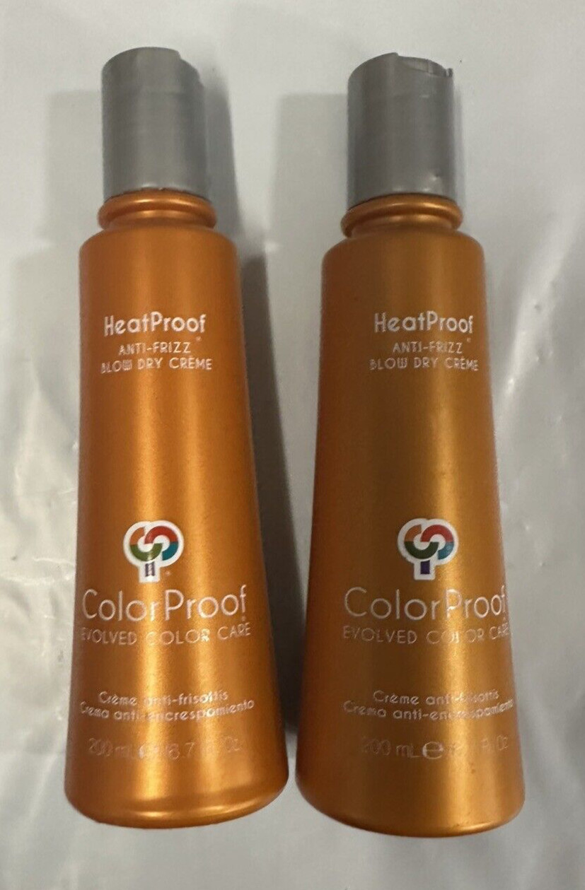 2 x COLORPROOF HEAT PROOF ANTI FRIZZ BLOWN DRY CREME - 6.7 OZ  *NEW*