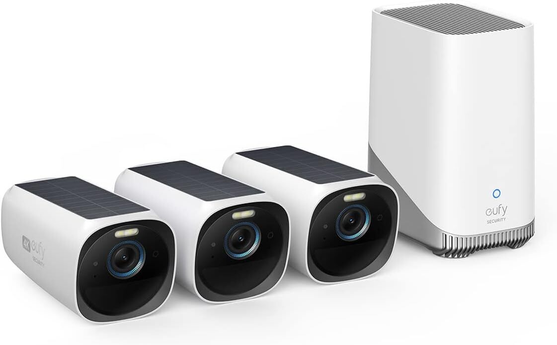 eufy eufyCam3 Wireless Solar Security Camera System 4K Outdoor Cam Local Storage