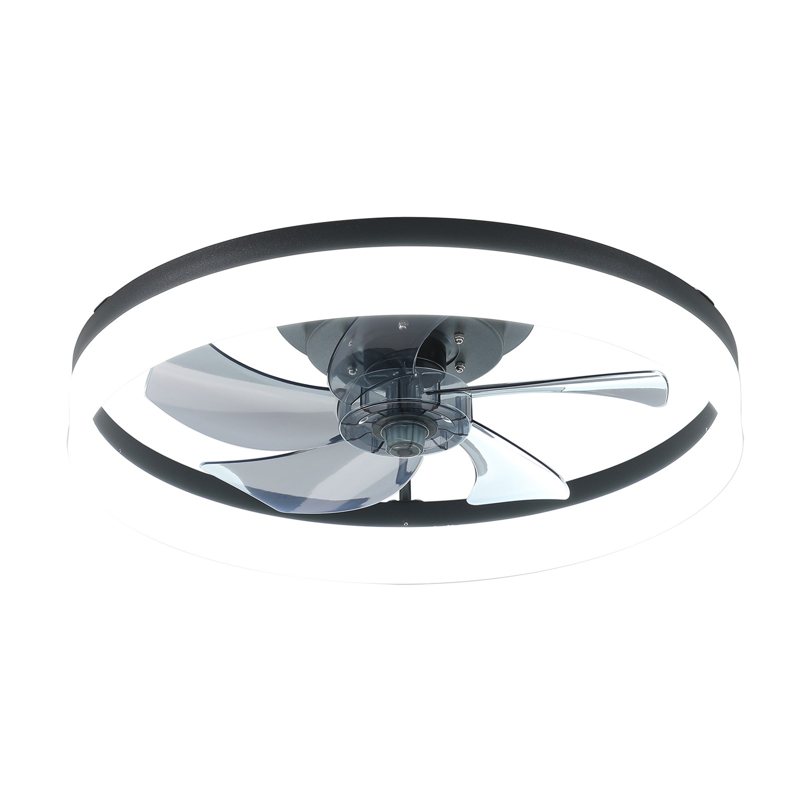 20" Modern Fan Lights Flush Mount LED Ceiling Light kit With APP Remote Control
