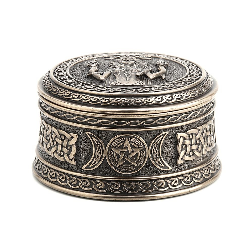Veronese Design 2 1/8" Tall Hecate Goddess of Chthonic Round Trinket Box