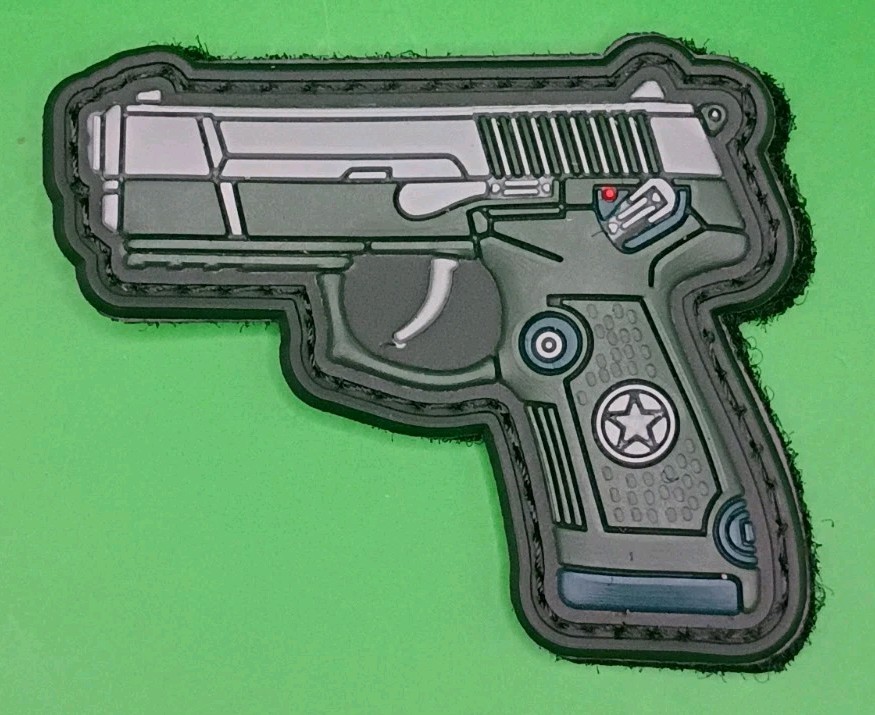 New Tactical Pistol Morale Patch Range Bag PVC Hook Loop Backing Unbranded Gear