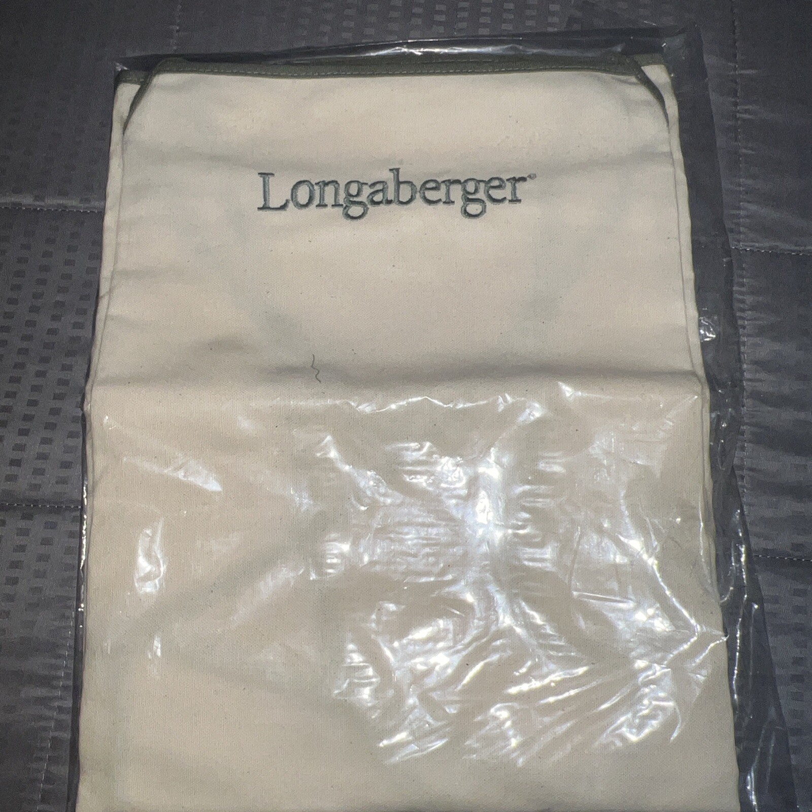 Longaberger Canvas Apron with Sage Trim