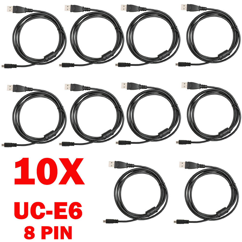 10x 1.5M/5ft 8-Pin USB Data Cable For Nikon Coolpix L19 L20 L100 S620 UC-E6 HOT