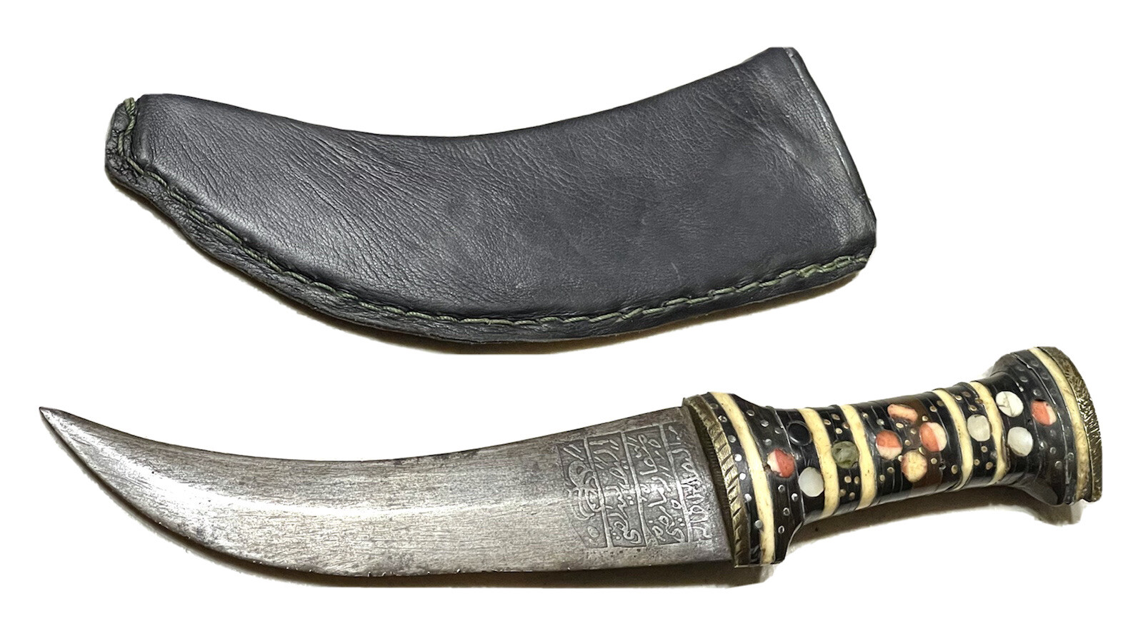 Vintage Antique Middle East Jambiya Karud Mughal Dagger Knife Kinjal Sheath Old