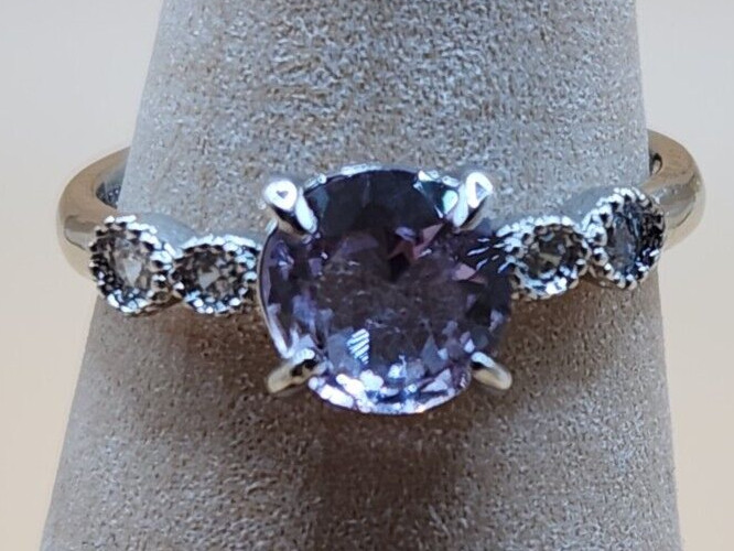 Toe Ring/Kid's Ring Adjustable Bomb Party Light Amethyst Rhodium Plated RBP2381