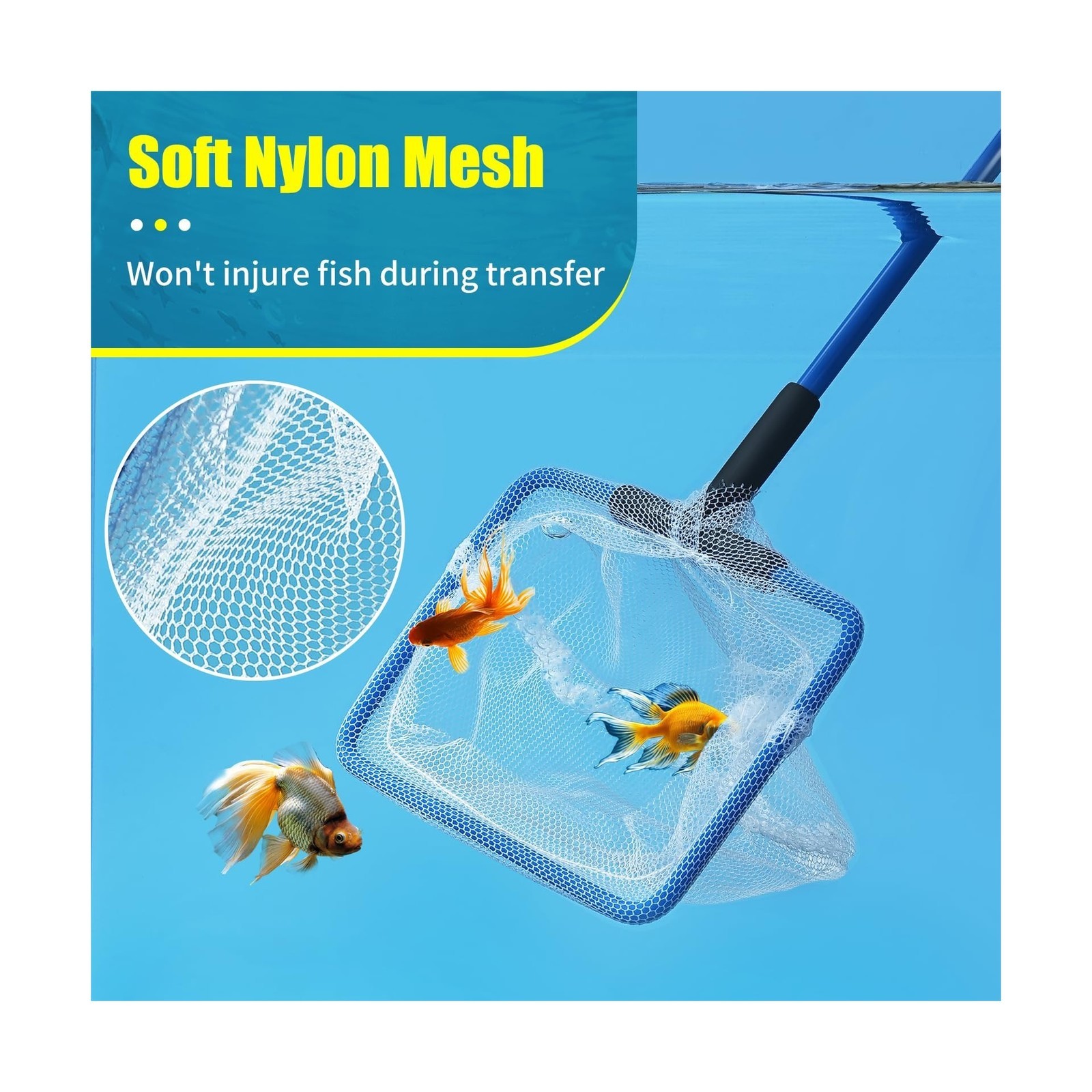 AQUANEAT Aquarium Fish Net, Small Fish Tank Cleaning Net, Food Wastes Skimmer...