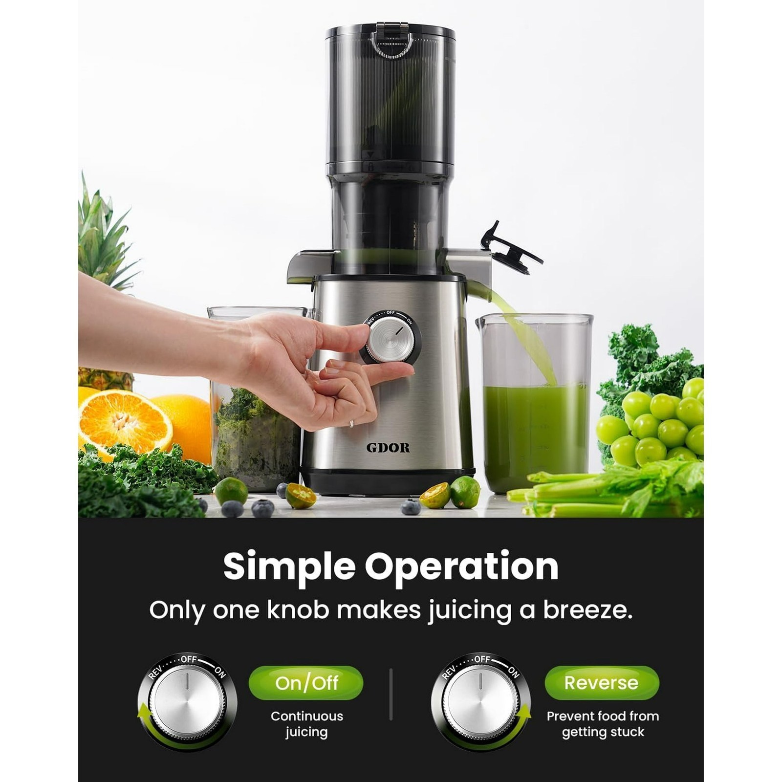 Juicer Machines with 41oz Large Feed Chute, Cold Press Juicer Vegetable & Fruits