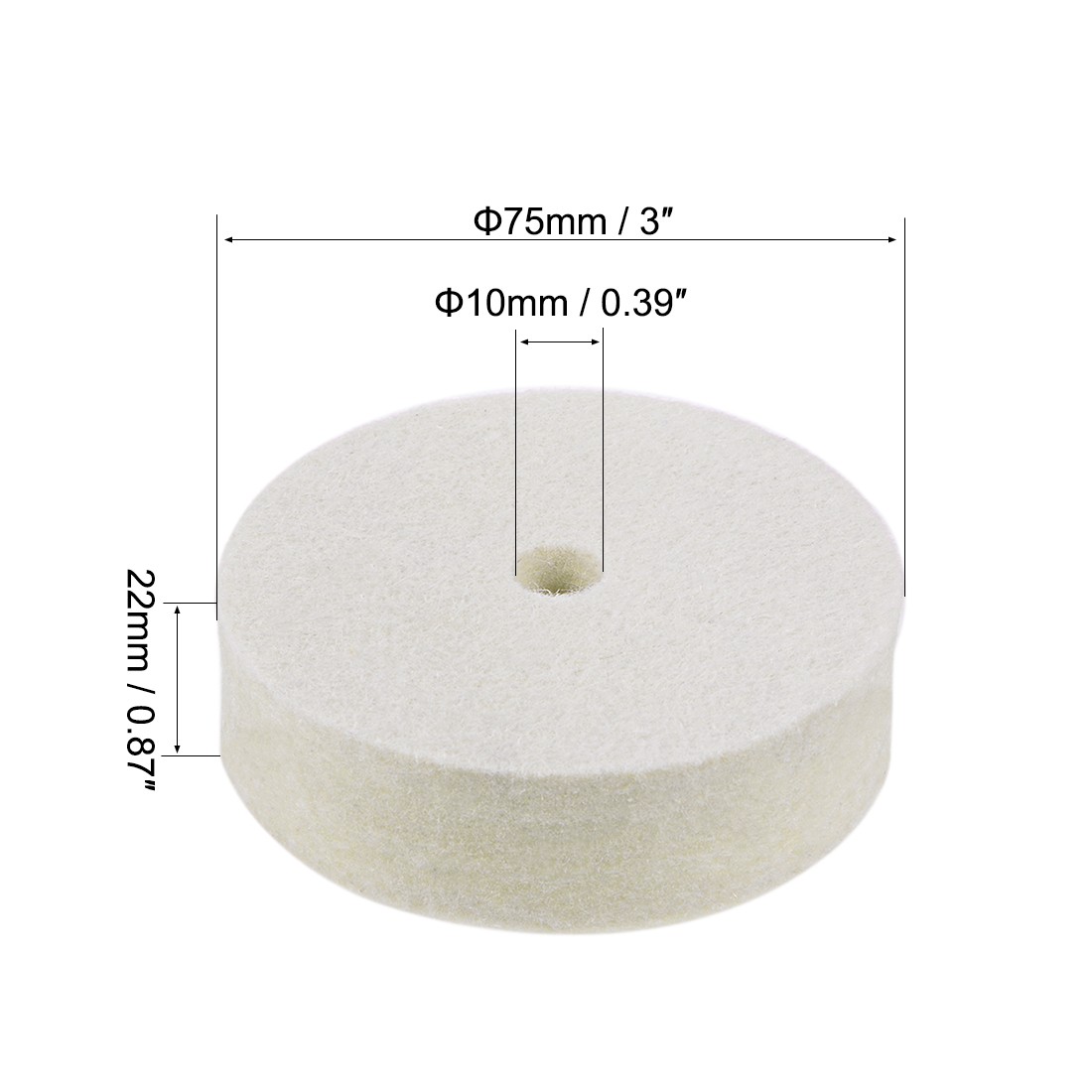 3-Inch Compressed Wool Polishing Wheel Round Buffing Pads 2 Pcs