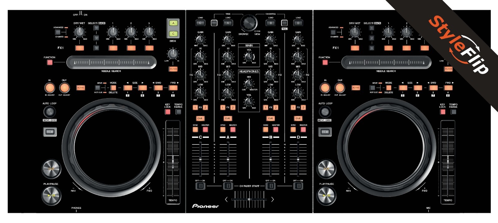 Pioneer DDJ-T1 Skin | Color Black | Protective Decal | StyleFlip Skins