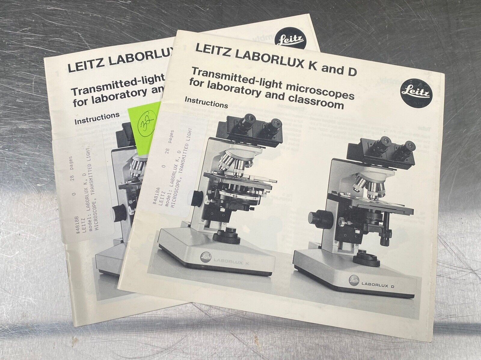 Leitz Laborlux K&D Microscope Transmitted Light - Users Manual/Instructions Book