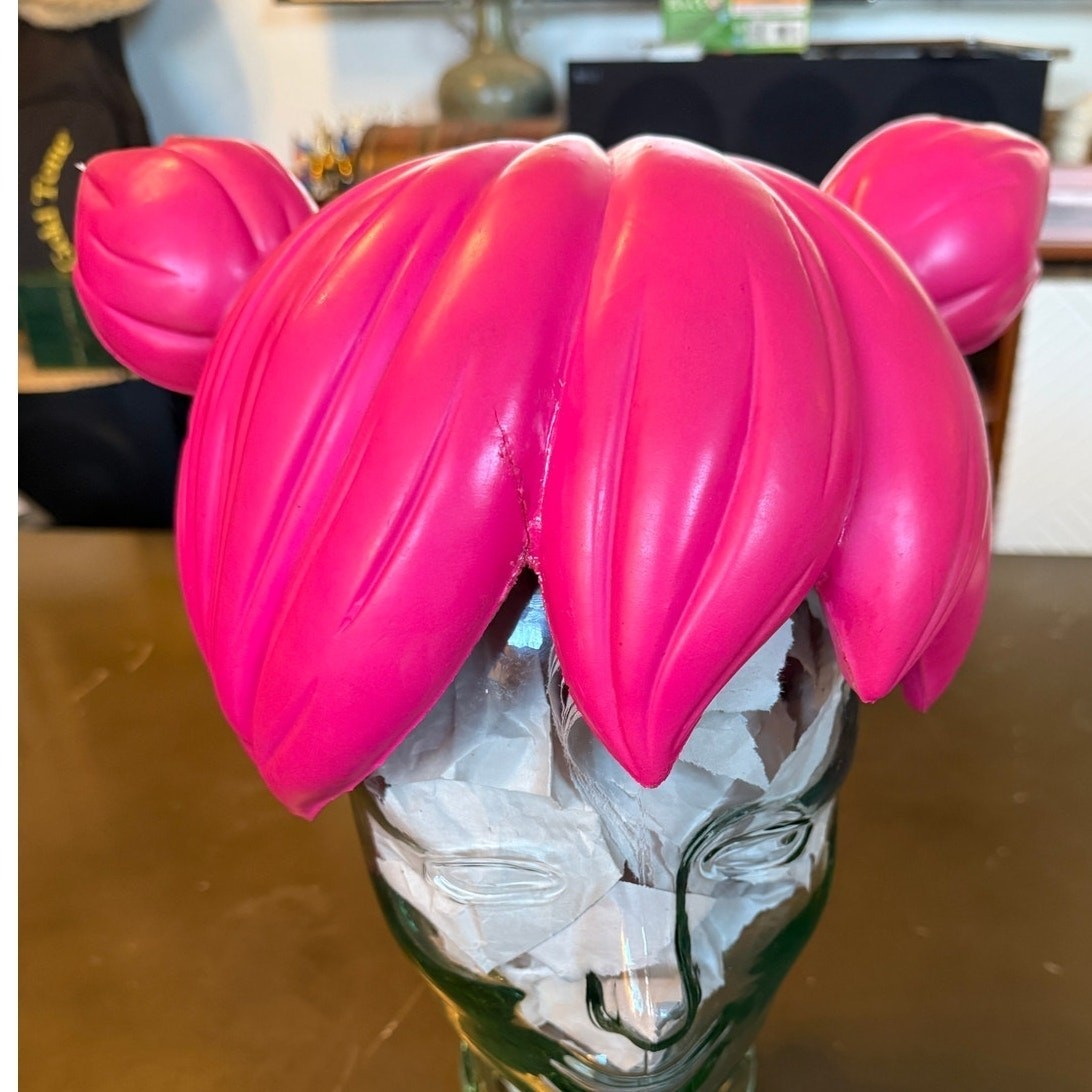 Vintage WIGGIN OUT Hot Pink Foam Pigtails Wig Costume Cosplay Anime Girl