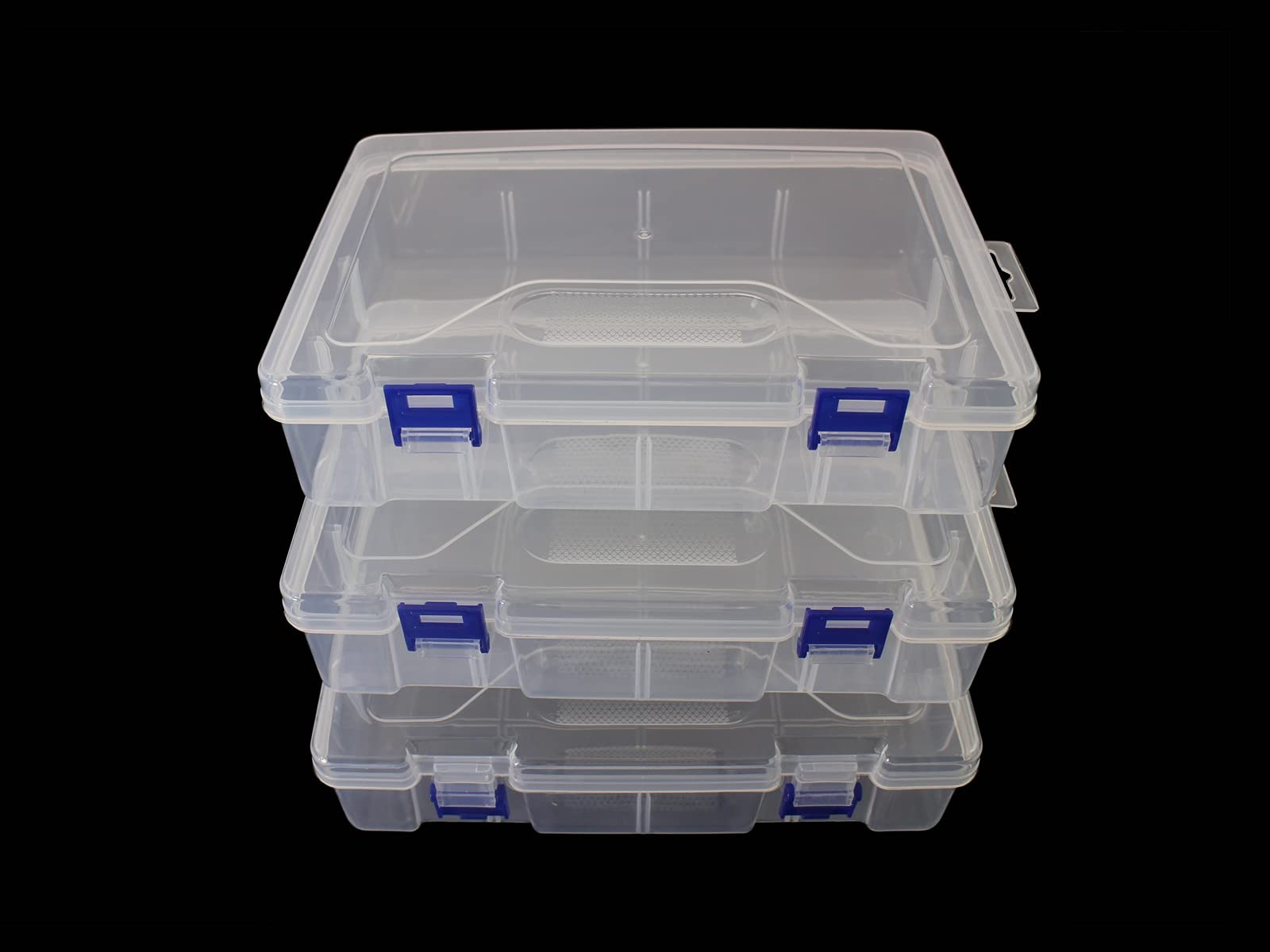 3pcs Clear Plastic Organizer Container , 8.7'' x5.9'' x 2.4 '' Containers Sto...