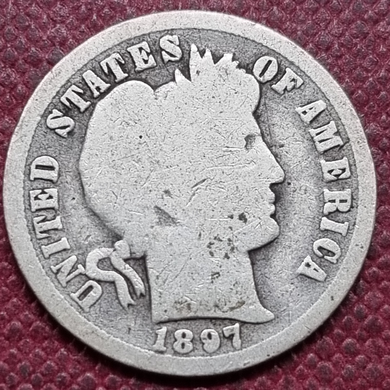 1897 O Barber Dime 10c Circulated Semi Key Date #103057