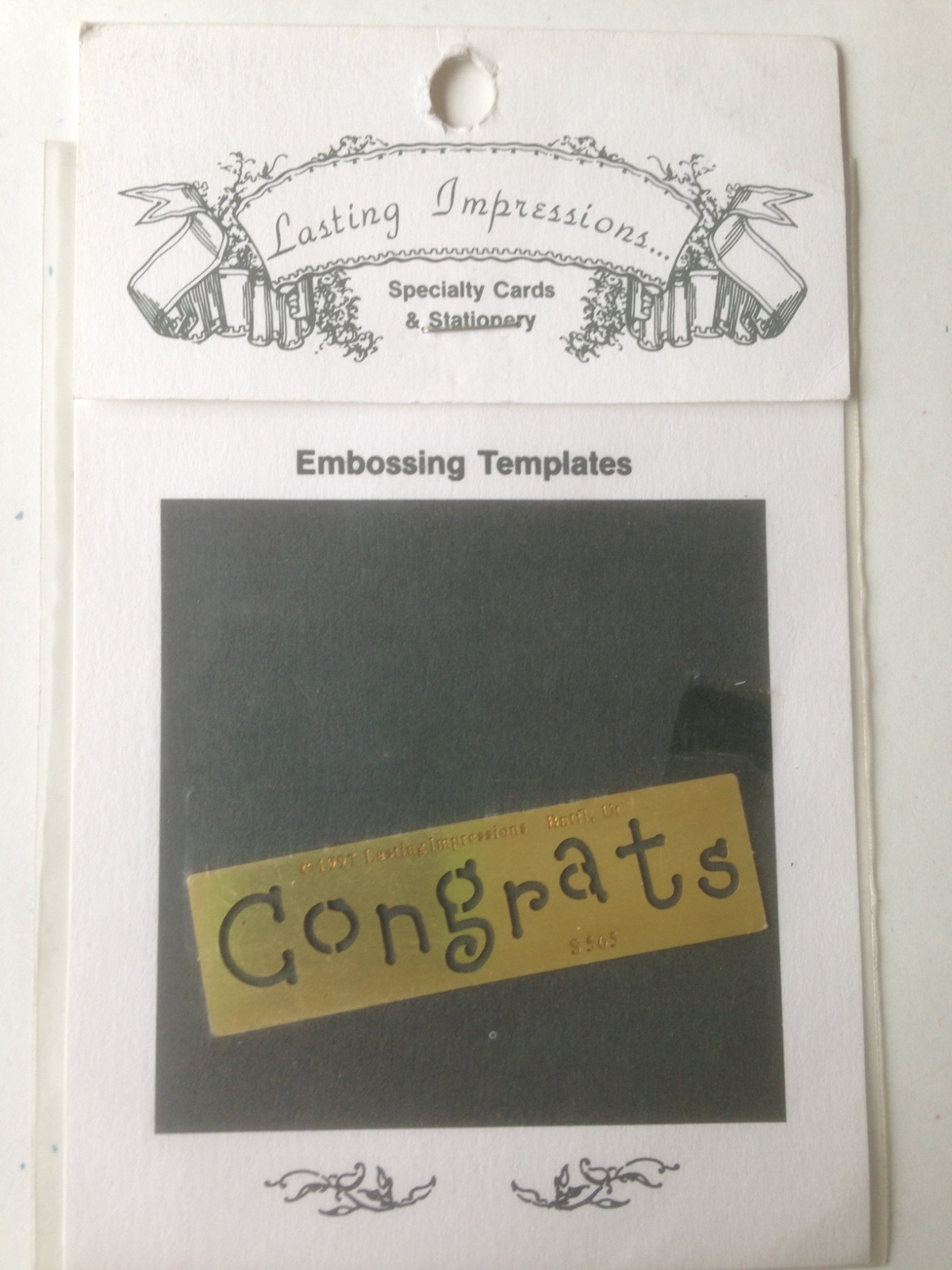 Lasting Impressions Brass Stencil "Congrats" - S565 - NEW