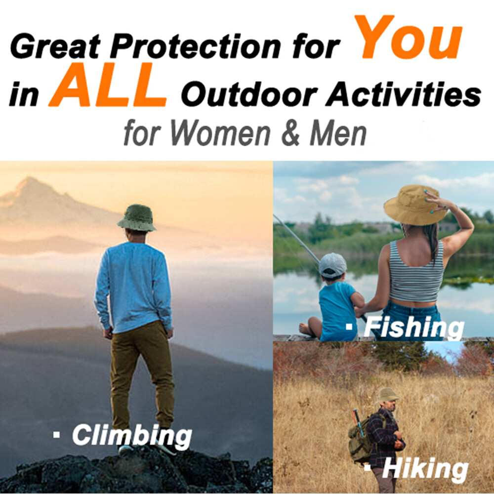 Waterproof Bucket Sun Hat UV Protection Wide Brim Travel Packable Men Women Gift