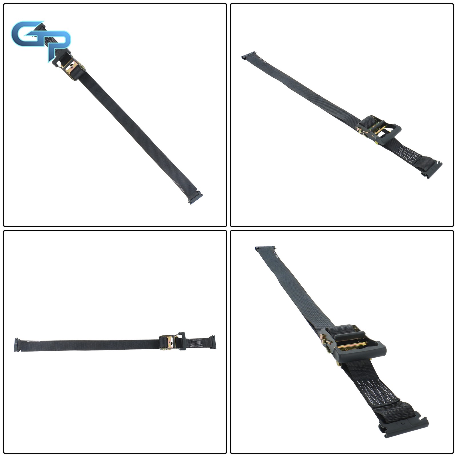E Track System 8' Black Ratchet Straps Trailer Tire With Wheel Chocks Polyester