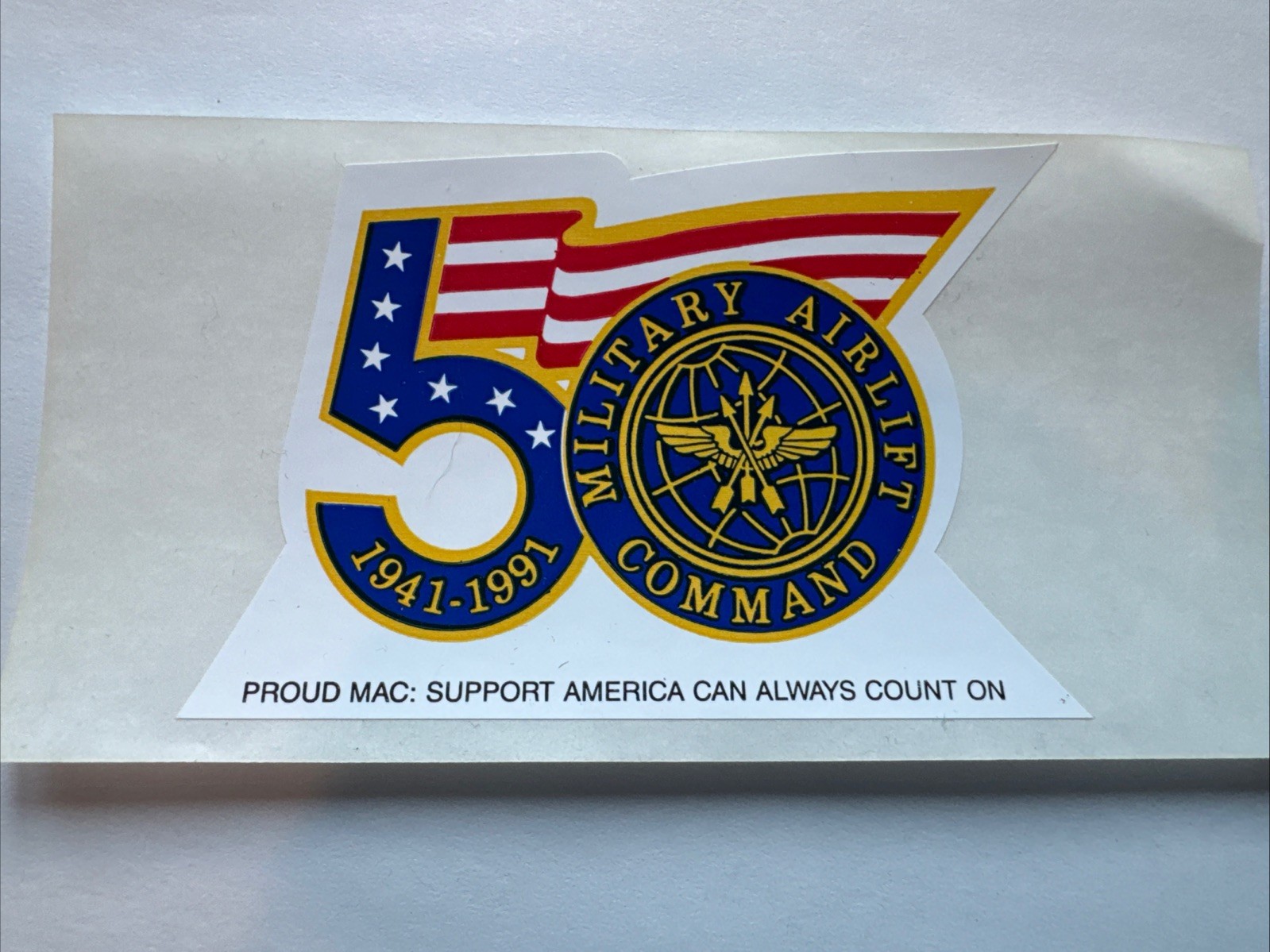 Vintage Military Airlift Command Decal Sticker 50 Years 1941-1991 USAF